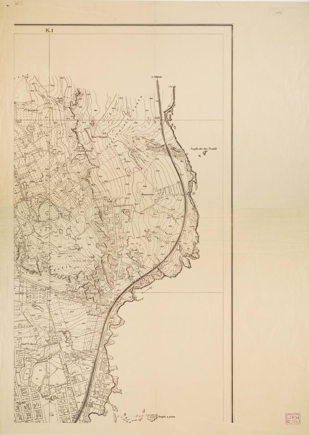 (N:13754) PIANTA DELLA CITTA' DI SIRACUSA - Foglio 3 (B0006605, B0006606, B6605-06) Carte e stampe antiche: riproduzione a colori su carta (formato A1)