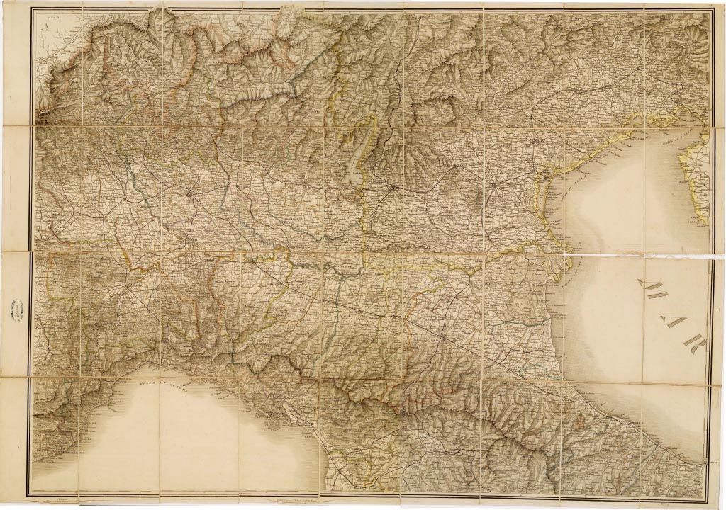 (N:1849) CARTA DEL LOMBARDO VENETO (B0007505, B0007506, B7505-06) Carte e stampe antiche: riproduzione a colori su carta (formato A1)