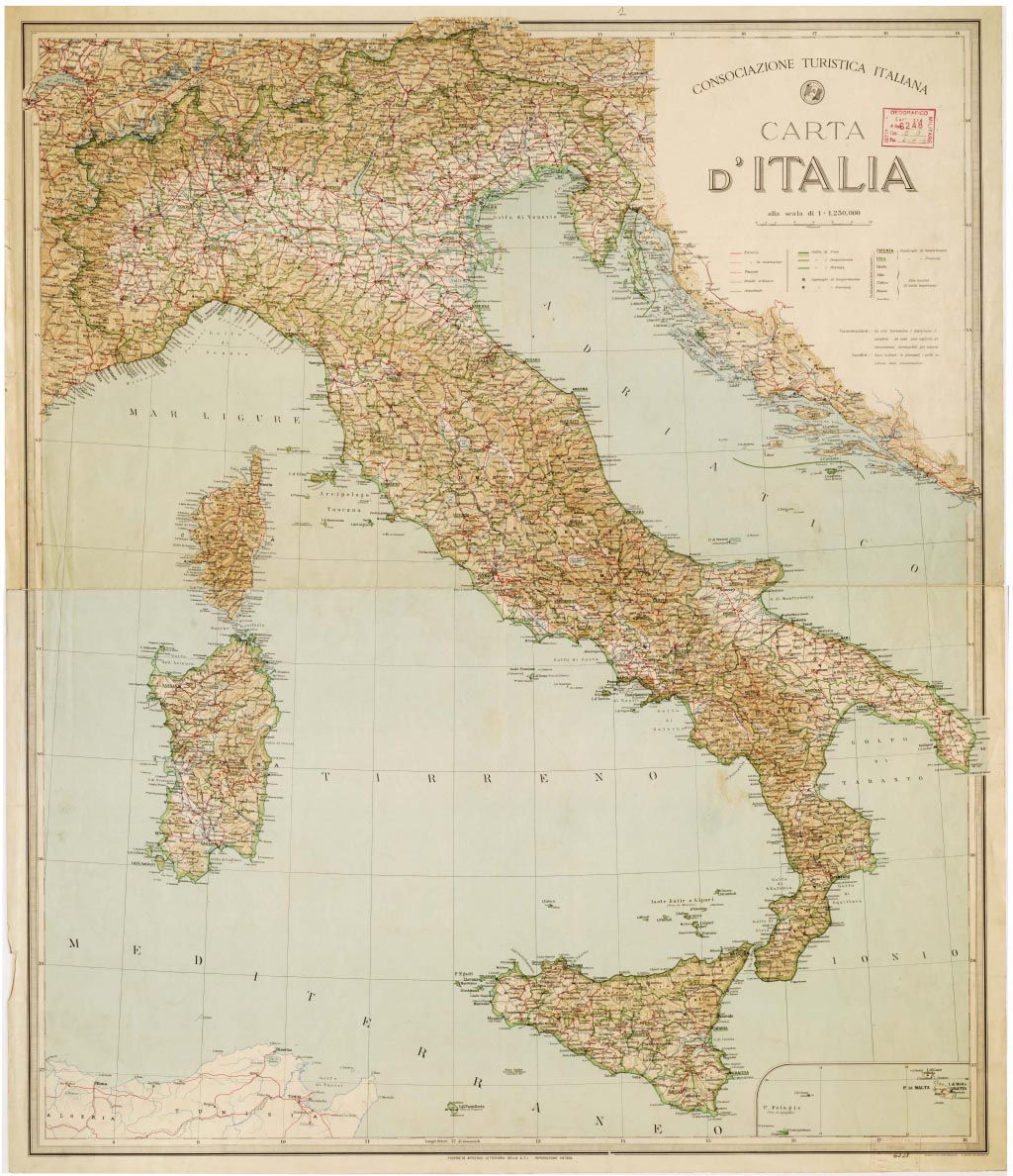 (N:1354) CARTA D'ITALIA (B0007561, B0007562, B7561-62) Carte e stampe antiche: riproduzione a colori su carta (formato A1)