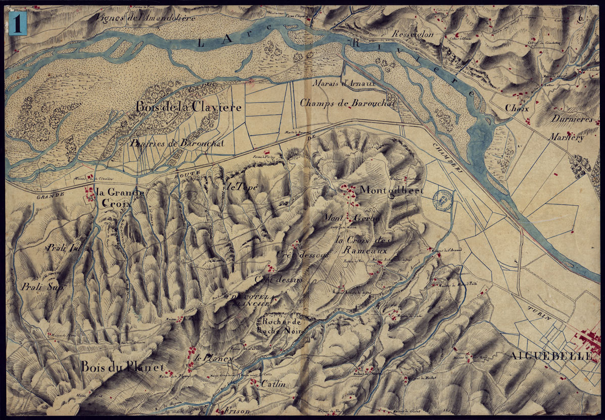 (N:22998) DINTORNI DI AITON (MORIANA) IN SETTE (7) FOGLI. ALLA SCALA DI 1:5.000 - FOGLIO 6. (CA000007) Carte e stampe antiche: riproduzione a colori su carta (formato A1)