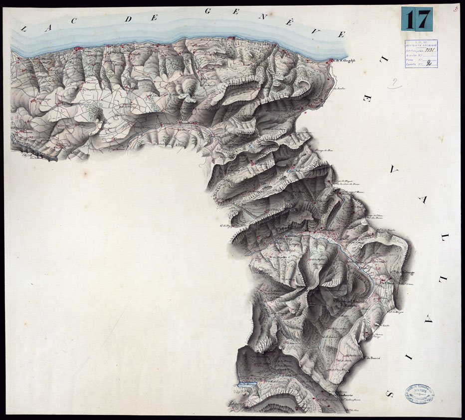 (N:6182) CARTA DEI CORDONI SANITARI SULLA FRONTIERA DELLA SAVOIA DAL COLLE DELLA BALMA AL M.TE TABOR - FOGLIO 2. (CA000116) Carte e stampe antiche: riproduzione a colori su carta (formato A1)