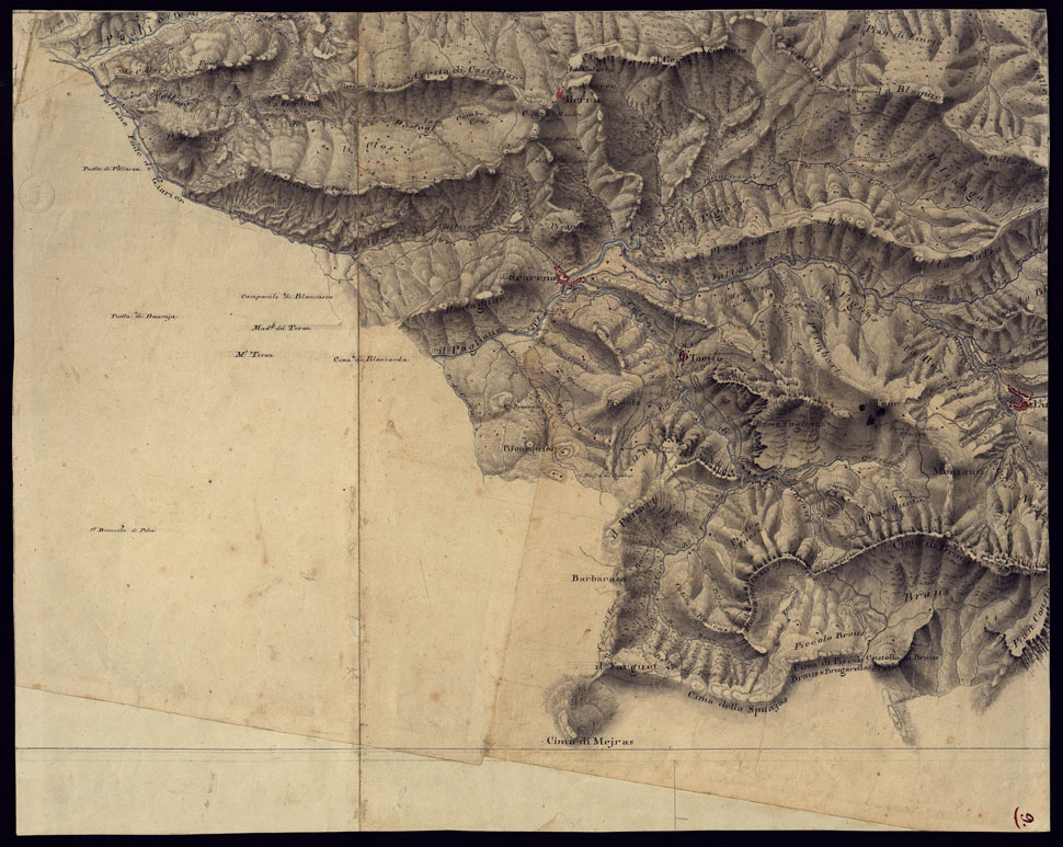 (N:5782) CARTA ORIGINALE LEVATA SUL TERRENO ALLA SCALA 1:20 000 CHE DALLA VALLE DI BLORA SI ESTENDE FINO AL MARE E DALLA VESUBIA SINO AI CONFINI DELLA FRANCIA SUL FIUME VAR E PARTE DELL'ESTERON - FOGLIO 9. (CA000329) Carte e stampe antiche: riproduzione a colori su carta (formato A1)