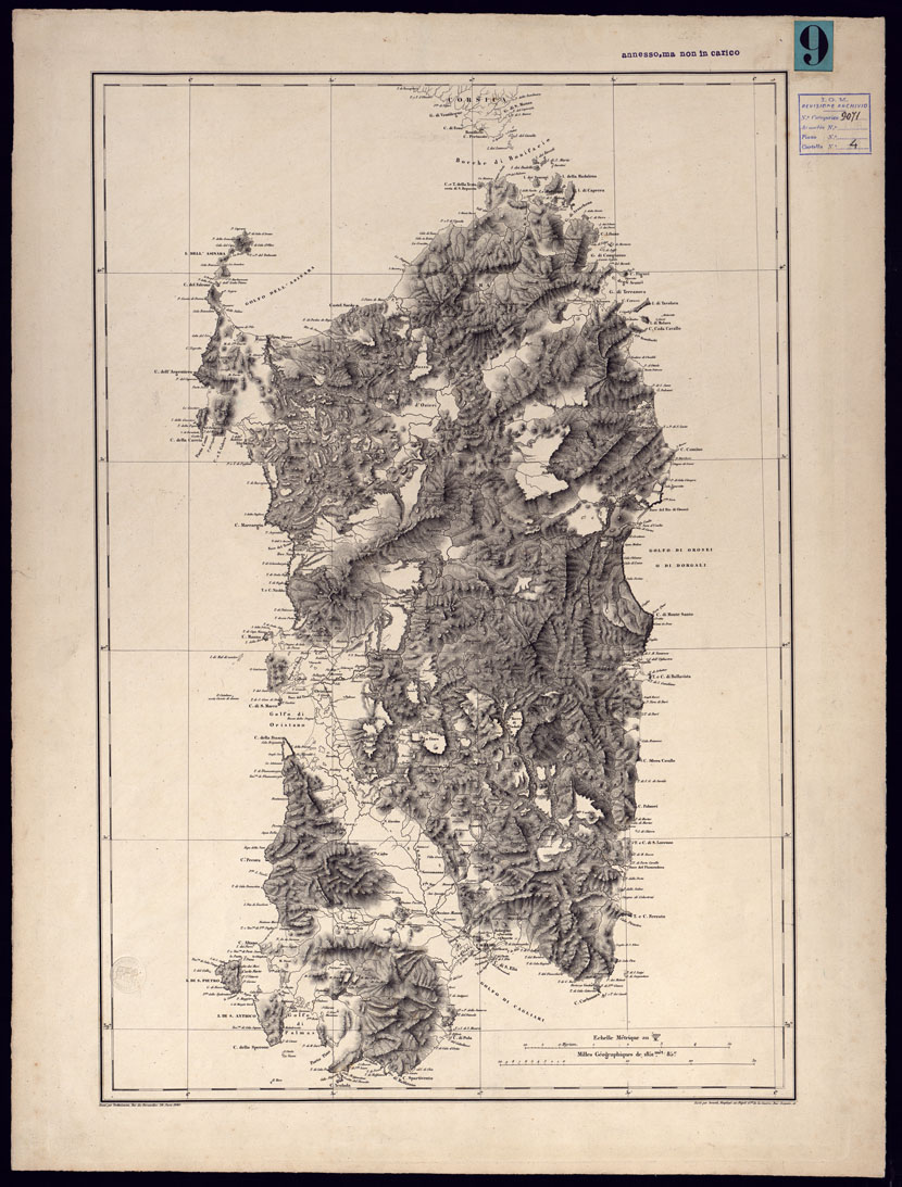 (N:23016) ATLANTE DELL'ISOLA DI SARDEGNA ALLA SCALA DI 1 AL 50.000 - QUADRO D'UNIONE. (CA000412) Carte e stampe antiche: riproduzione a colori su carta (formato A1)