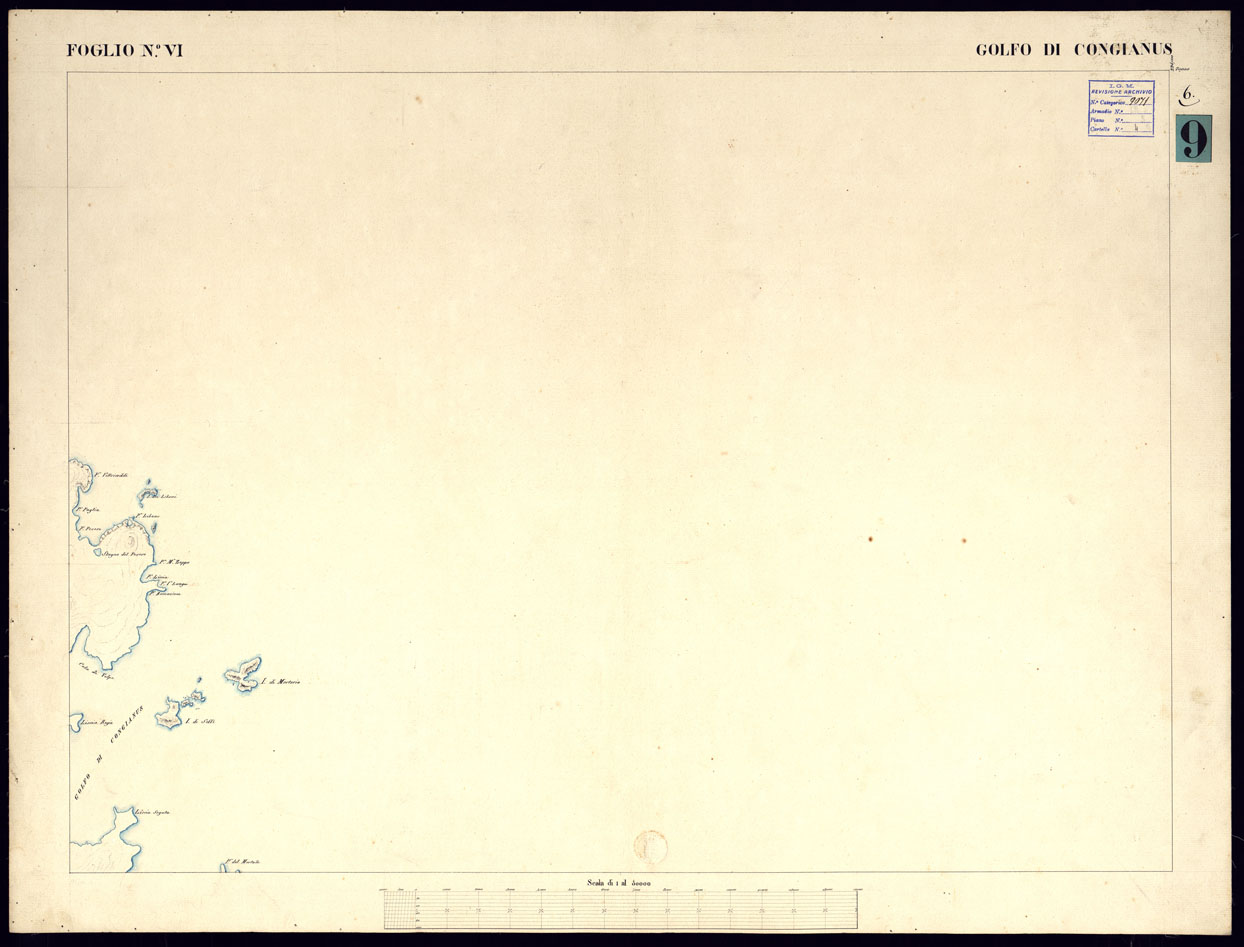 (N:5952) ATLANTE DELL'ISOLA DI SARDEGNA ALLA SCALA DI 1 AL 50.000 - FOGLIO VI GOLFO DI CONGIANUS. (CA000422) Carte e stampe antiche: riproduzione a colori su carta (formato A1)
