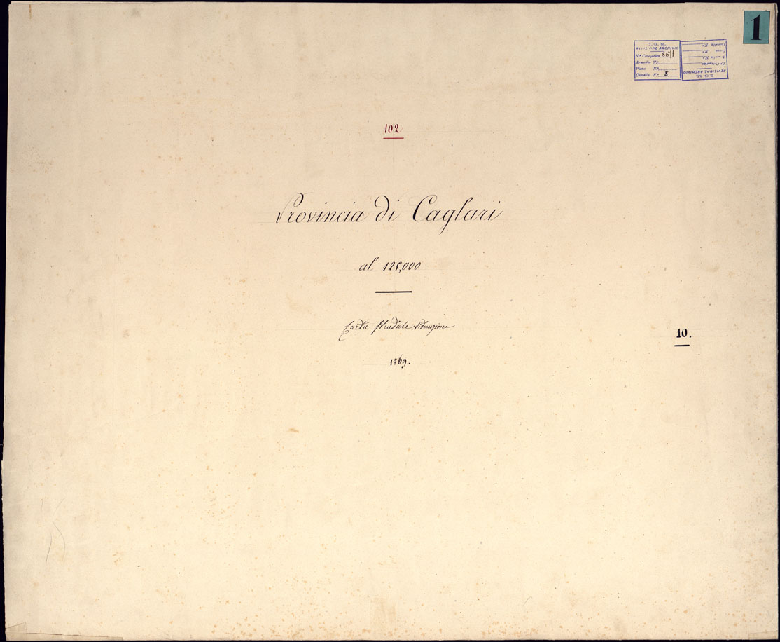 (N:5968) SARDEGNA PROVINCIA DI CAGLIARI. (CA000465, CA000466, CA000467, CA000468, CA000469) Carte e stampe antiche: riproduzione a colori su carta (formato A1)