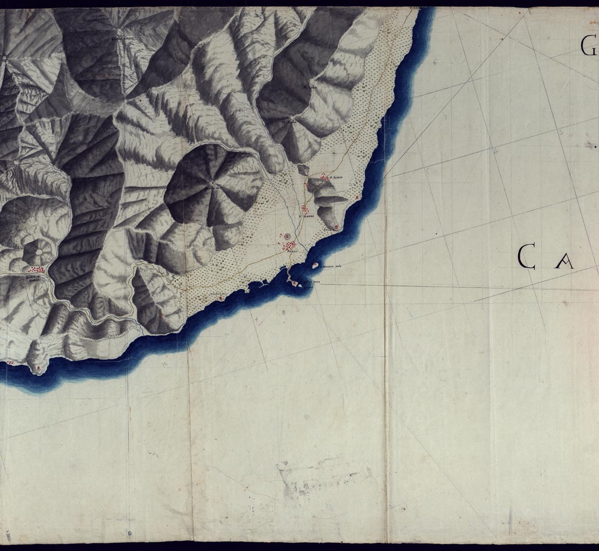 (N:6036) SARDEGNA, PARTE SUD-OVEST - FOGLIO 4. (CA000511, CA000512, CA000510) Carte e stampe antiche: riproduzione a colori su carta (formato A1)