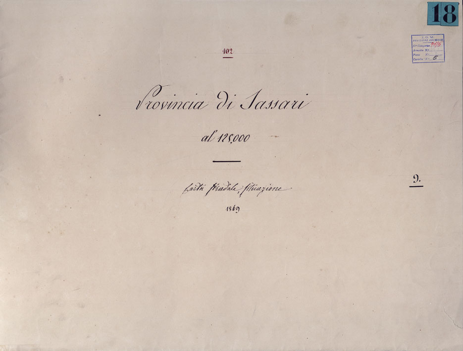 (N:5970) ISOLA DI SARDEGNA. PROVINCIA DI SASSARI. (CA000526, CA000527, CA000528, CA000529, CA000530) Carte e stampe antiche: riproduzione a colori su carta (formato A1)