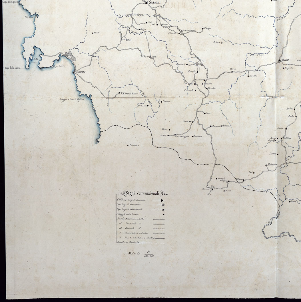 (N:5970) ISOLA DI SARDEGNA. PROVINCIA DI SASSARI. (CA000526, CA000527, CA000528, CA000529, CA000530) Carte e stampe antiche: riproduzione a colori su carta (formato A1)