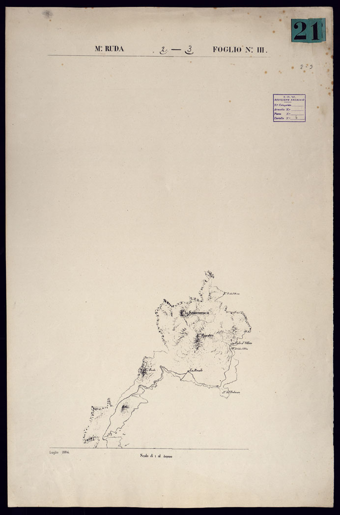 (N:23065) ATLANTE DELL'ISOLA DI SARDEGNA - FOGLIO III MONTE RUDDA. (CA000704) Carte e stampe antiche: riproduzione a colori su carta (formato A1)