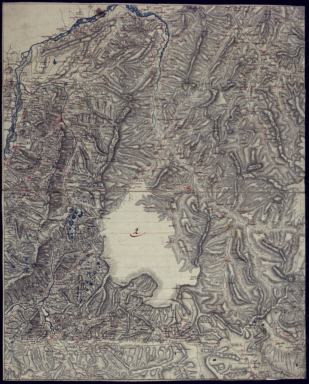 (N:7766) PIANO TOPOGRAFICO DELLE VALLI DI BRIANZONE DI QUEIRAS E DI PARTE DELL'UBAJE ED UBAJETTA IN FRANCIA - FOGLIO 2. (CA000766) Carte e stampe antiche: riproduzione a colori su carta (formato A1)