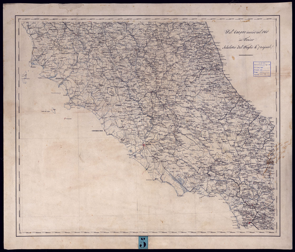 (N:23128) DEL 600.000 INCISO NEL 1865 IN TORINO SCHELETRO DEL FOGLIO 6 ORIGINALE. (CA000777) Carte e stampe antiche: riproduzione a colori su carta (formato A1)
