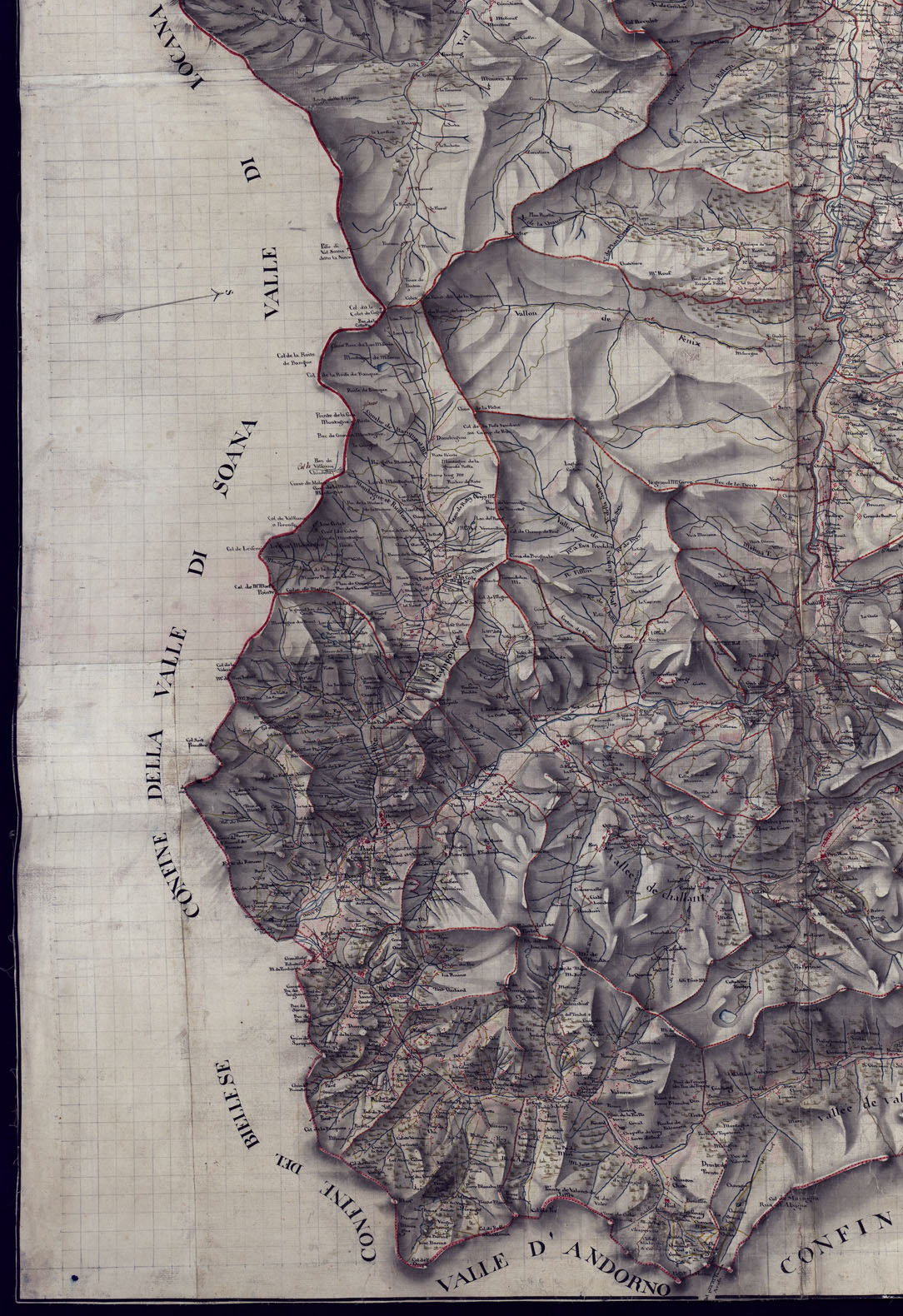 (N:8300) CARTA DEL DUCATO D'AOSTA (CA000785, CA000786, CA000788, CA000787) Carte e stampe antiche: riproduzione a colori su carta (formato A1)