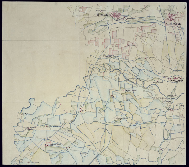 (N:15516) CARTA TOPOGRAFICA DI PARTE DELLA LOMELLINA - FOGLIO 1. (CA000831) Carte e stampe antiche: riproduzione a colori su carta (formato A1)