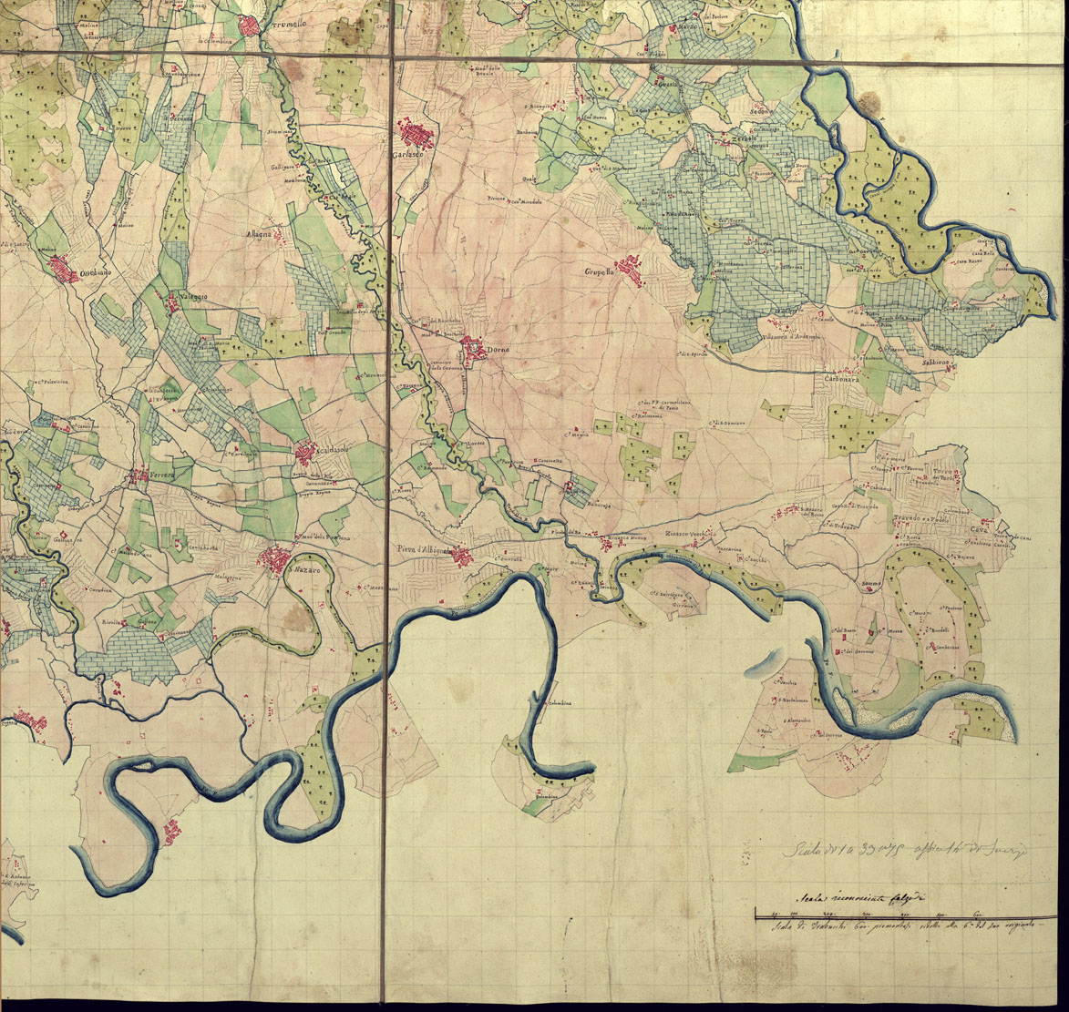 (N:13796) RIDUZIONE DELLA CARTA DELLA LOMELLINA E VIGEVANASCO O DELLA PROVINCIA DI MORTARA SCALA DI 1 A 33.075 OSSIA 14 DI SAVOJA - Savoja (CA000846, CA000847, CA000848, CA000849) Carte e stampe antiche: riproduzione a colori su carta (formato A1)