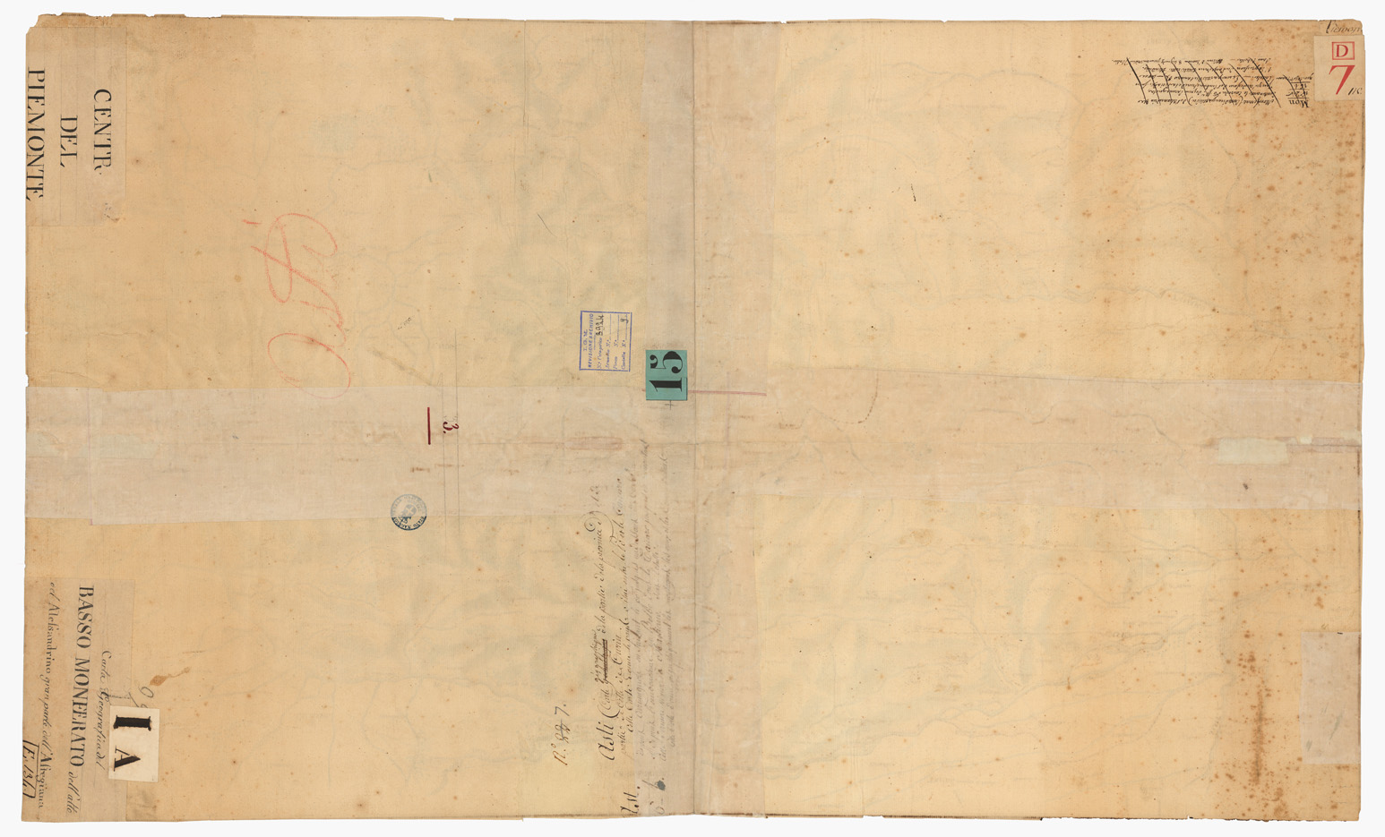 (N:8302) CARTA GEOGRAFICA DEL BASSO MONFERRATO, PARTE DELL'ALTO, DELL'ALESSANDRINO, GRAN PARTE DELL'ASTEGGIANA, COLLE CITTA', E TERRE AGGIACENTI AL FIUME PO' - Fronte/Retro (CA000850, CA000851) Carte e stampe antiche: riproduzione a colori su carta (formato A1)