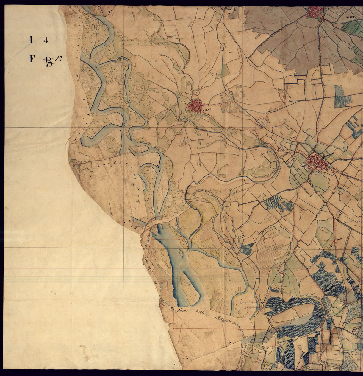 (N:14406) CARTA TOPOGRAFICA DELLA PROVINCIA DI MORTARA - FOGLIO 13 FRONTE/RETRO.
 (CA000930, CA000931, CA000932, CA000933) Carte e stampe antiche: riproduzione a colori su carta (formato A1)