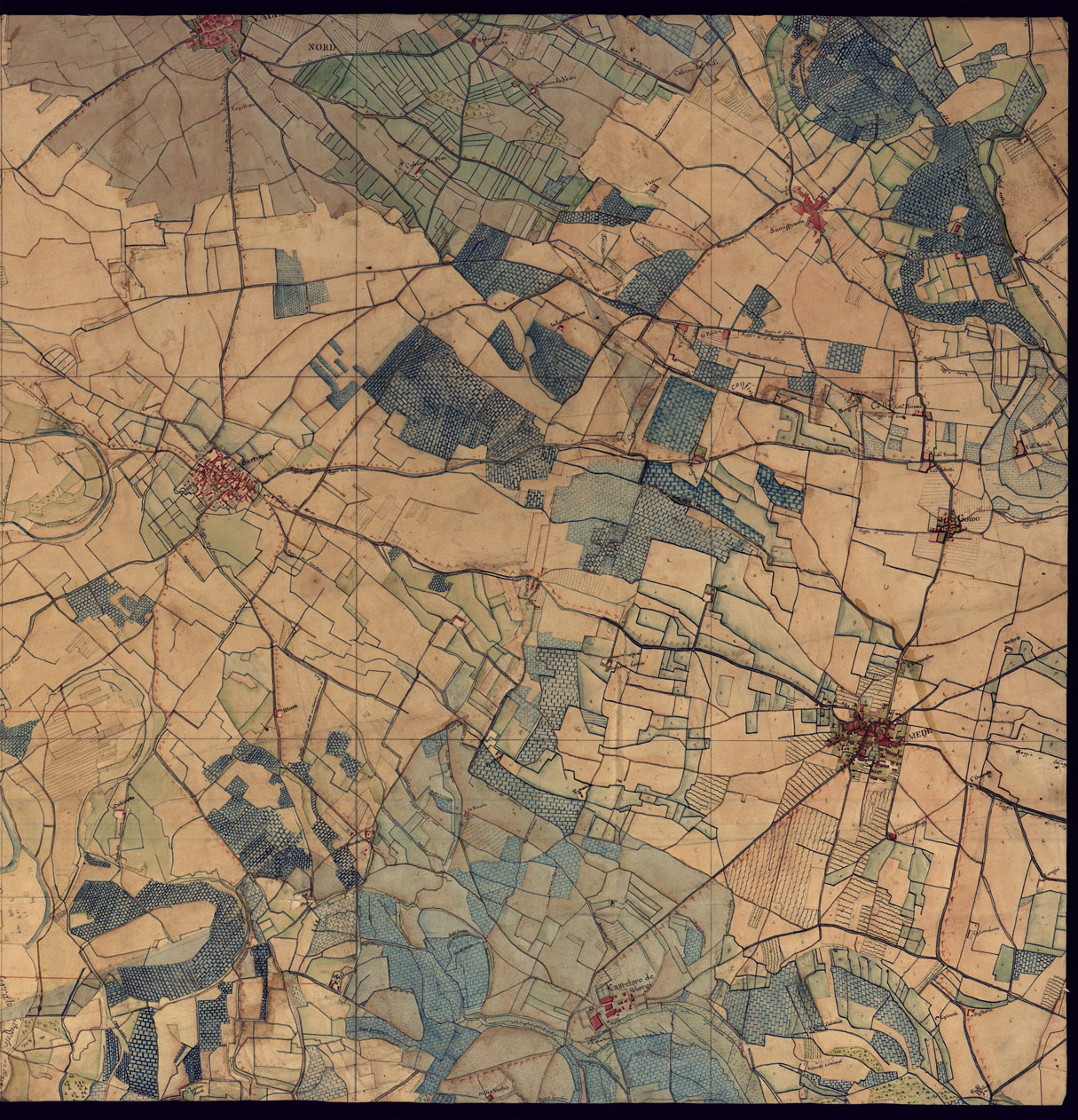 (N:14406) CARTA TOPOGRAFICA DELLA PROVINCIA DI MORTARA - FOGLIO 13 FRONTE/RETRO.
 (CA000930, CA000931, CA000932, CA000933) Carte e stampe antiche: riproduzione a colori su carta (formato A1)