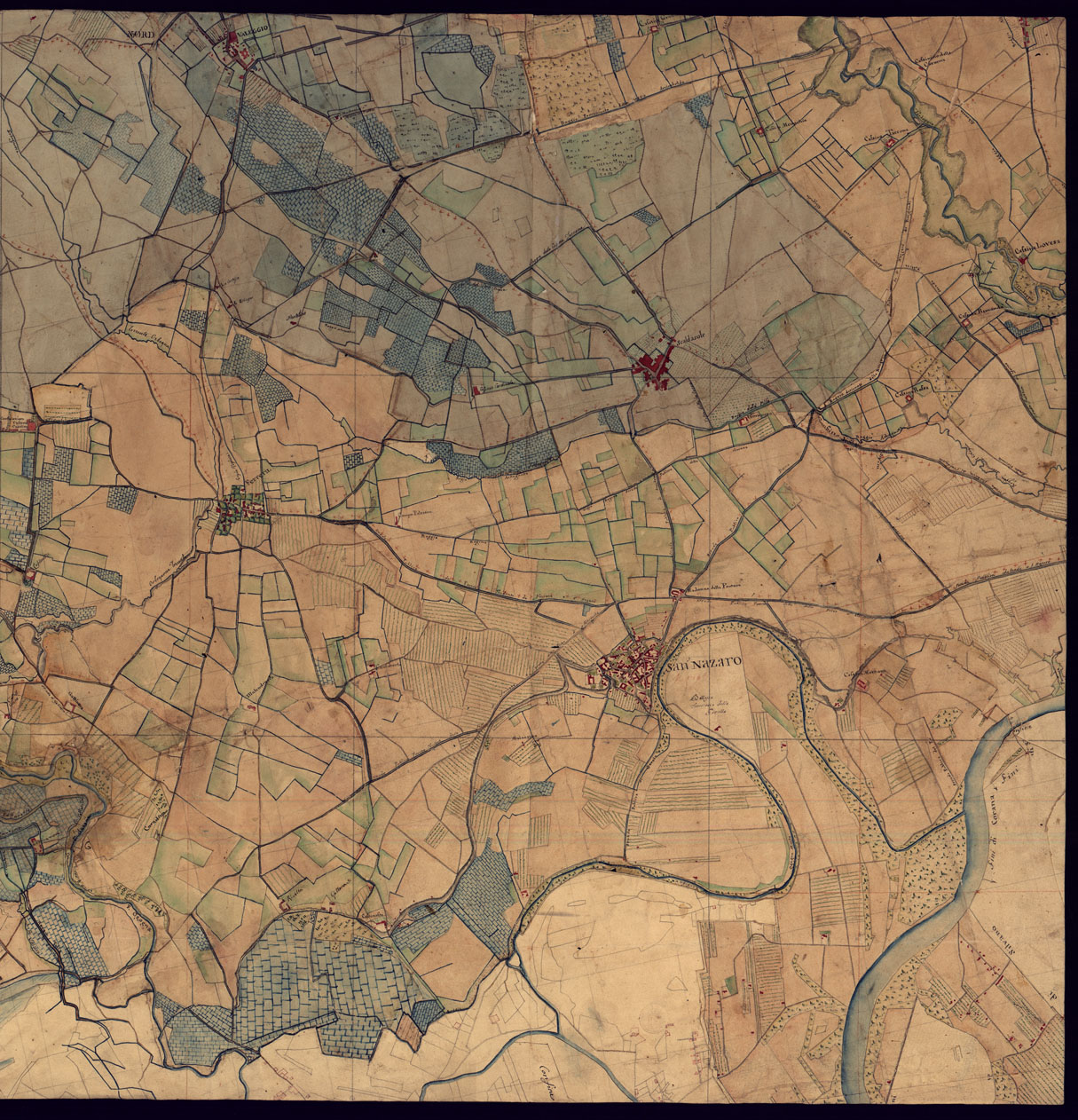 (N:14405) CARTA TOPOGRAFICA DELLA PROVINCIA DI MORTARA - FOGLIO 13 FRONTE/RETRO. (CA000934, CA000935, CA000936, CA000937) Carte e stampe antiche: riproduzione a colori su carta (formato A1)