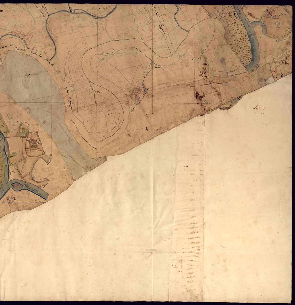 (N:26338) CARTA TOPOGRAFICA DELLA PROVINCIA DI MORTARA - FOGLIO 16 PARTE 1-2 RETRO. (CA000946, CA000947, CA000948, CA000949) Carte e stampe antiche: riproduzione a colori su carta (formato A1)