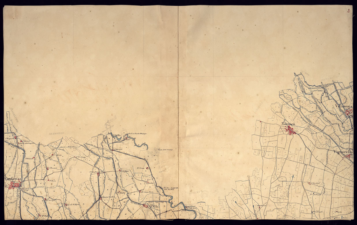(N:10937) CARTA DELLA LUMELLINA RIDOTTA NELL'UFFICIO TOPOGRAFICO NE' MESI DI MAGGIO E GIUGNO 1816 - FOGLIO 2. (CA000956) Carte e stampe antiche: riproduzione a colori su carta (formato A1)