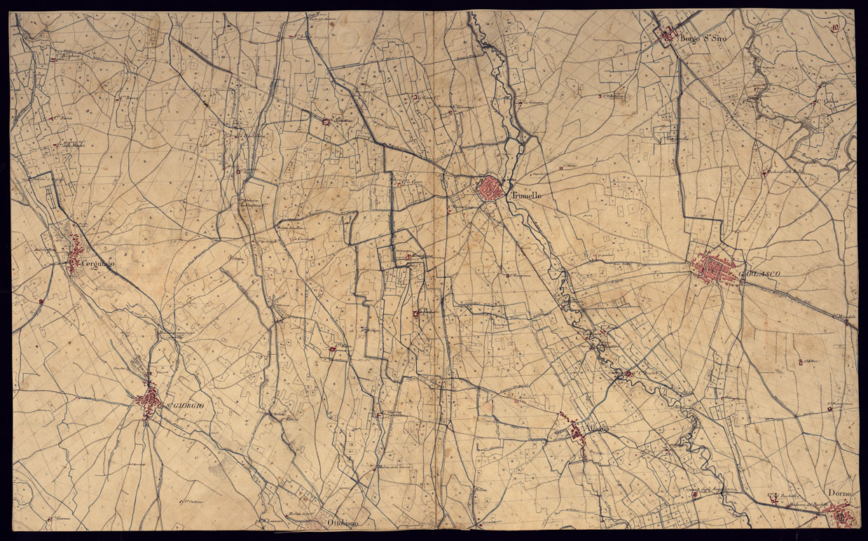 (N:10918) CARTA DELLA LUMELLINA RIDOTTA NELL'UFFICIO TOPOGRAFICO NE' MESI DI MAGGIO E GIUGNO 1816 - FOGLIO 10. (CA000964) Carte e stampe antiche: riproduzione a colori su carta (formato A1)