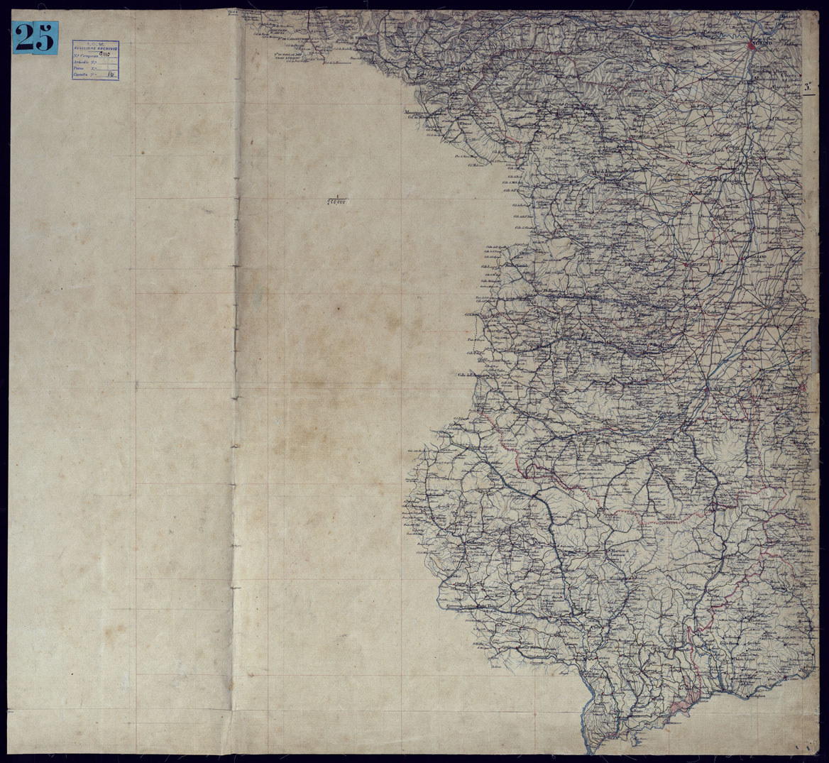 (N:6078) CARTA DEGLI STATI DI S.M. SARDA IN TERRAFERMA - FOGLIO N. 3. (CA001303) Carte e stampe antiche: riproduzione a colori su carta (formato A1)