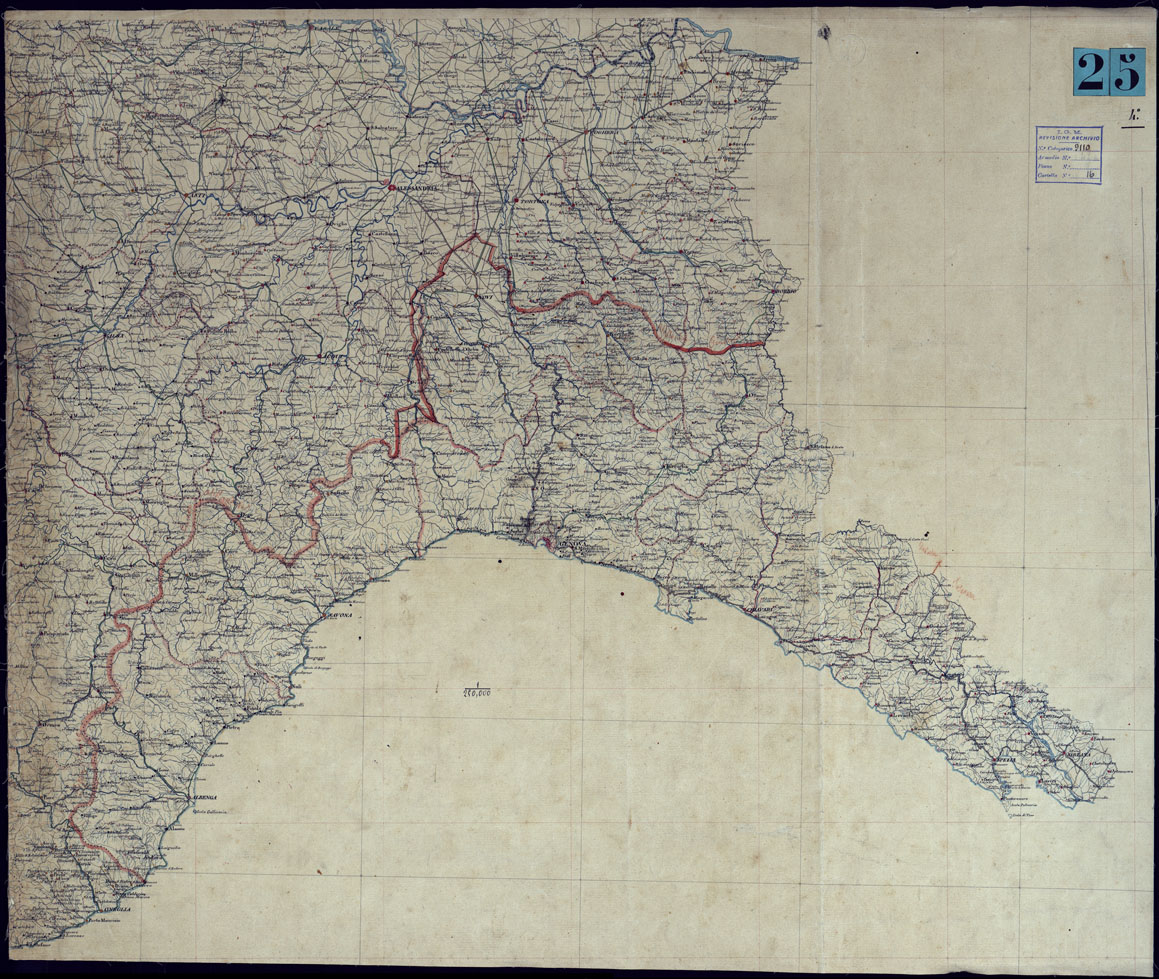 (N:6076) CARTA DEGLI STATI DI S.M. IN TERRAFERMA - FOGLIO N. 4. (CA001304) Carte e stampe antiche: riproduzione a colori su carta (formato A1)