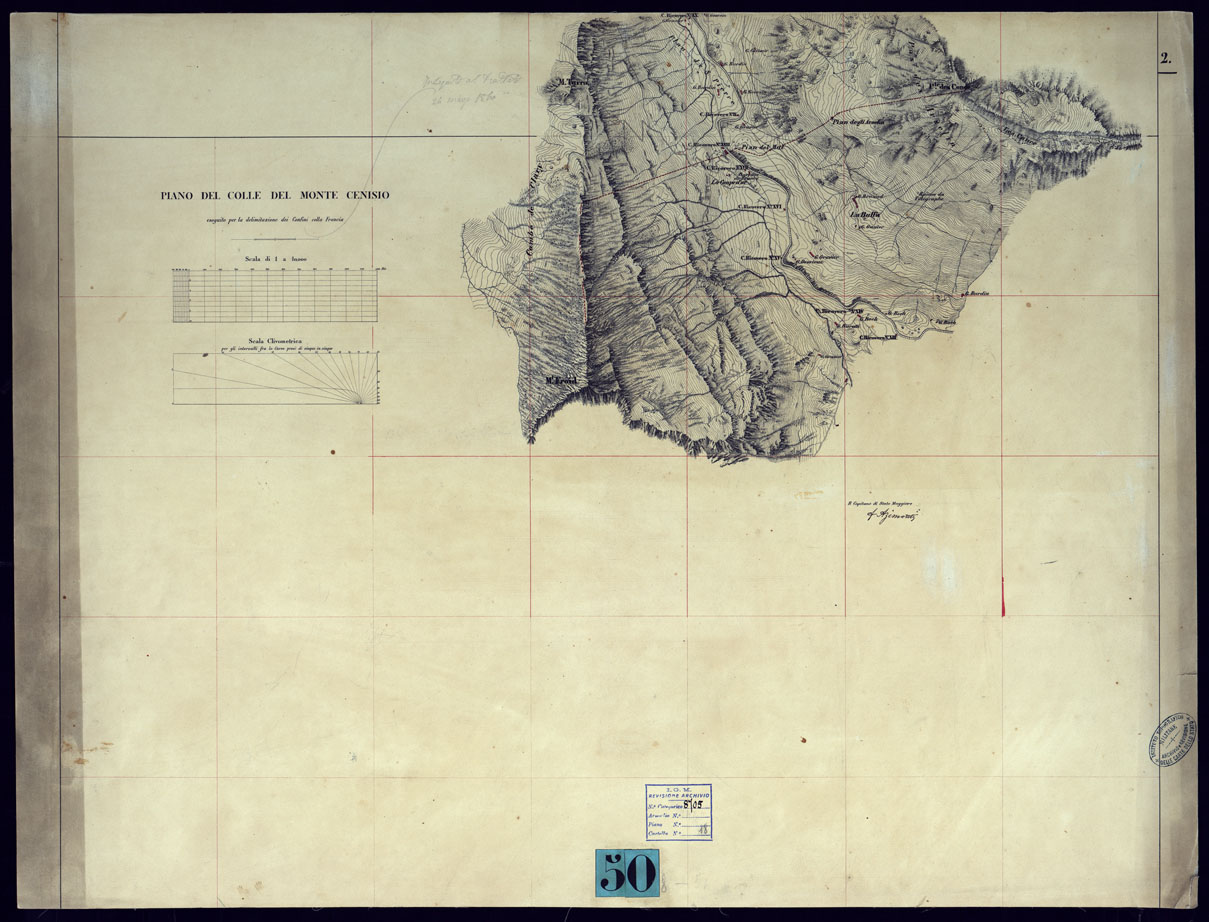 (N:3967) PIANO DEL COLLE DEL MONTE CENISIO. (CA001416) Carte e stampe antiche: riproduzione a colori su carta (formato A1)