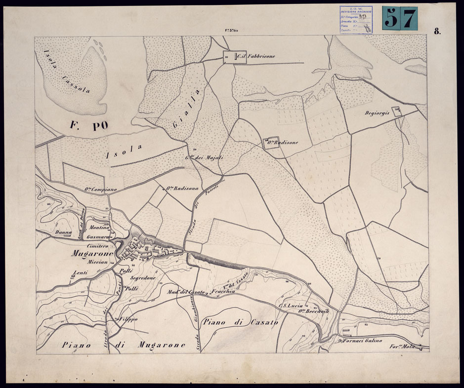 (N:23380) DINTORNI DI VALENZA AL 5,000. SETTE FOGLI ORIGINALI 1,2,3,4,8,12,16 PERVENUTI DAL SIGNOR COMM. COLAO IL 25 LUGLIO 1883 - TAVOLA 8. (CA001446) Carte e stampe antiche: riproduzione a colori su carta (formato A1)