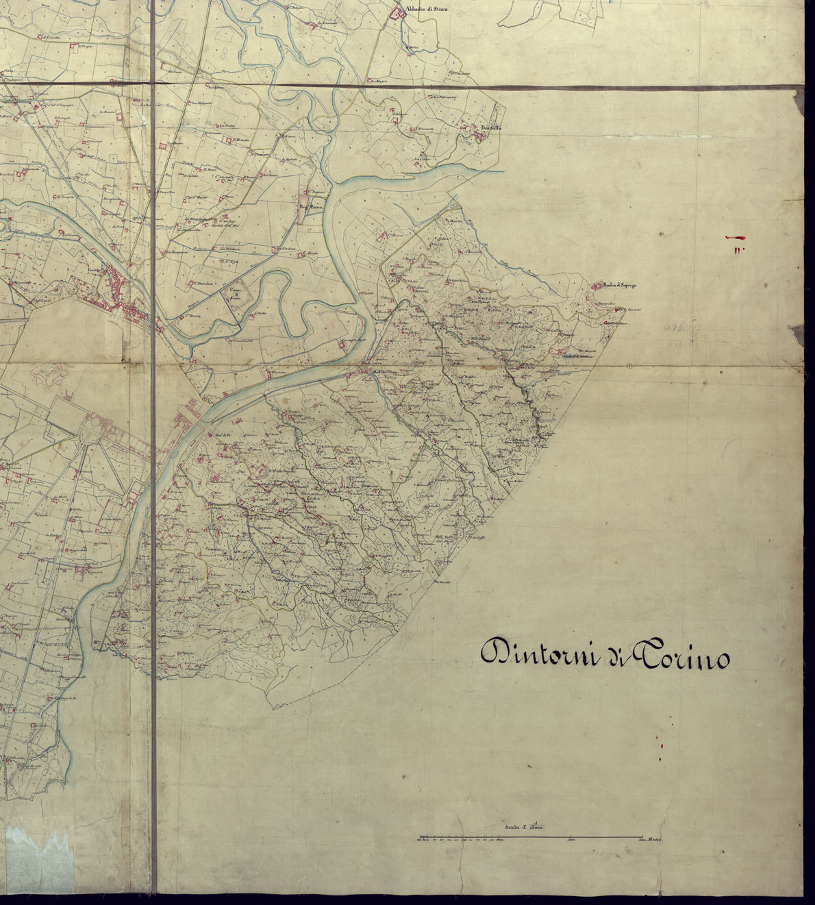 (N:2599) DINTORNI DI TORINO (CA001534, CA001535, CA001536, CA001537, CA001538, CA001539) Carte e stampe antiche: riproduzione a colori su carta (formato A1)