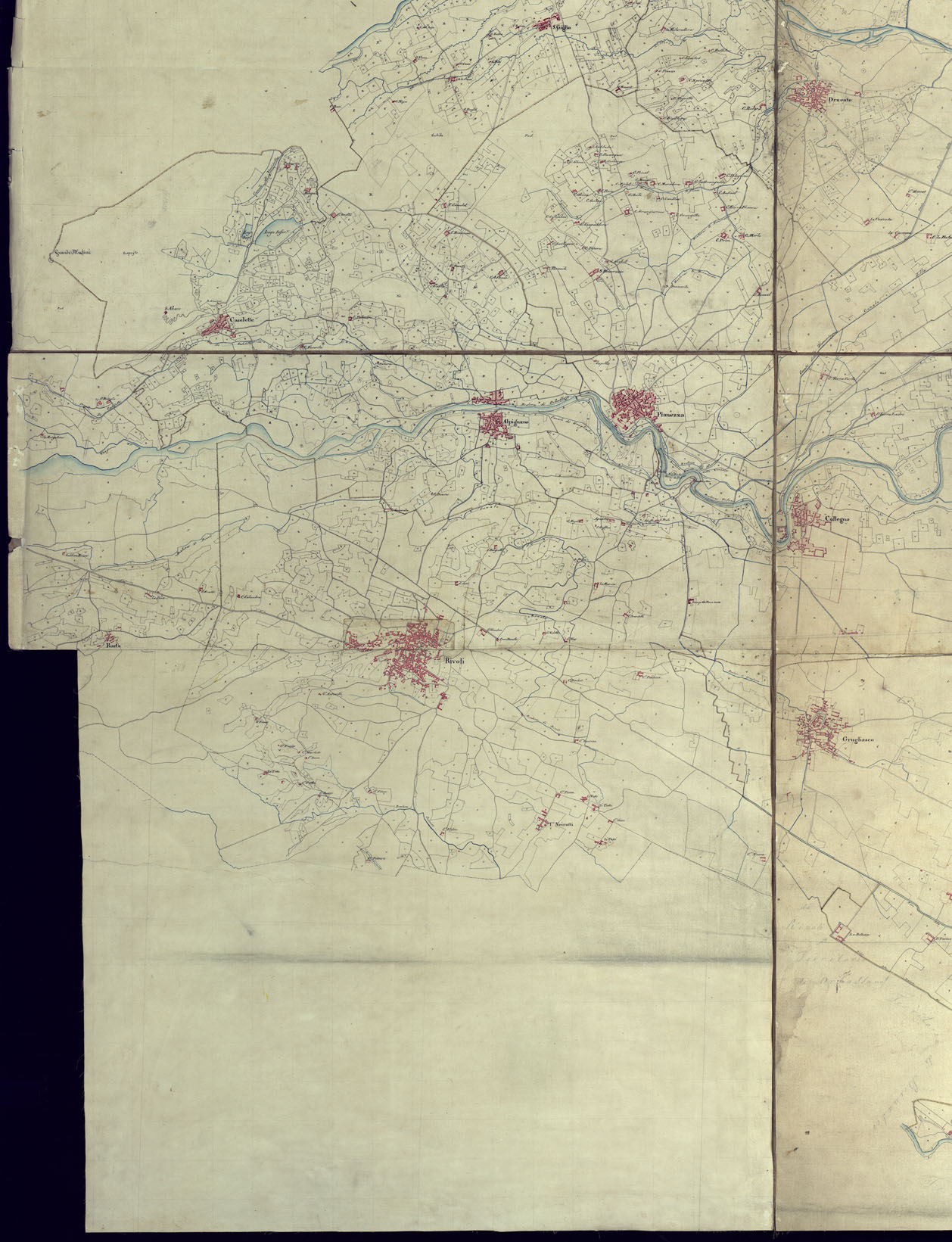 (N:2599) DINTORNI DI TORINO (CA001534, CA001535, CA001536, CA001537, CA001538, CA001539) Carte e stampe antiche: riproduzione a colori su carta (formato A1)