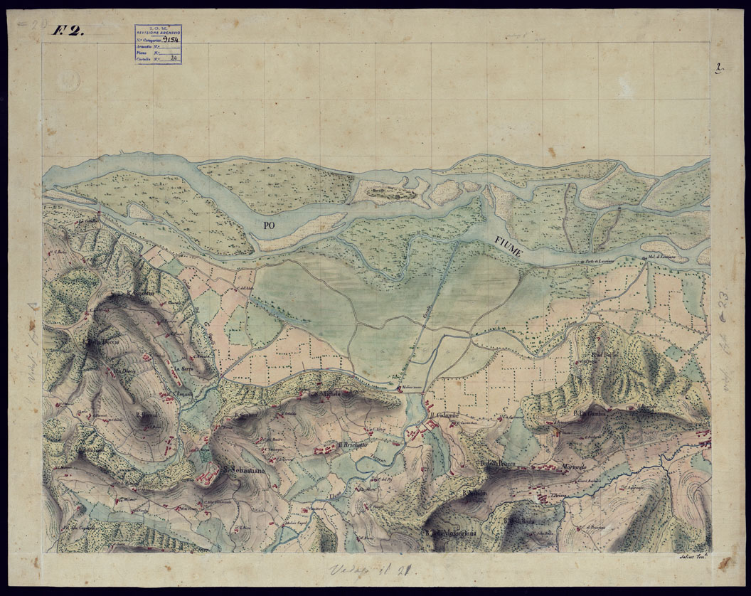 (N:2133) TORINO E DINTORNI - FOGLIO 2. (CA001543) Carte e stampe antiche: riproduzione a colori su carta (formato A1)
