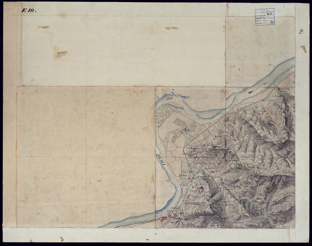 (N:2115) TORINO E DINTORNI - FOGLIO  10. (CA001551) Carte e stampe antiche: riproduzione a colori su carta (formato A1)