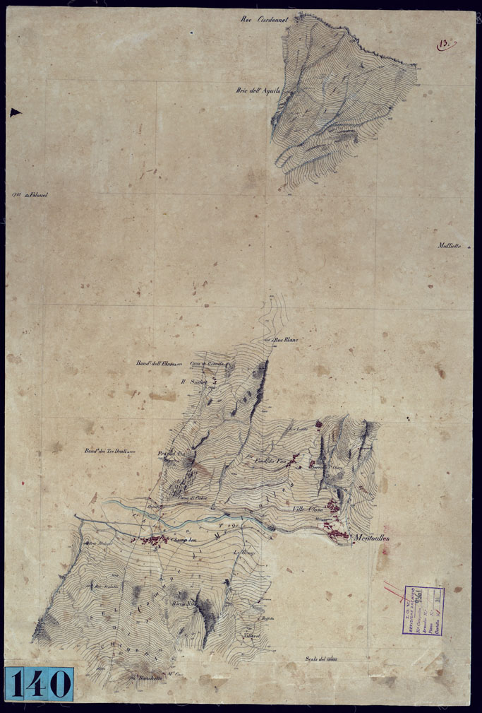 (N:23434) FENESTRELLE E DINTORNI - FOGLIO 13. (CA001698) Carte e stampe antiche: riproduzione a colori su carta (formato A1)