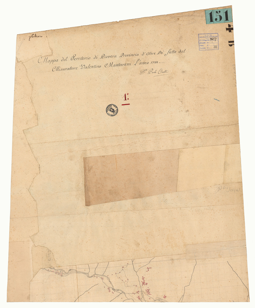 (N:7527) PARTE 2 DEL OLTRE PO' CHE COMPRENDE PARTE DEL CORSO DELLA STAFFORA VERSO VARZI E  PARTE DI QUELLA DELLA TREBBIA ROBBIO  - FOGLIO 1 - Fronte/Retro (CA001800, CA001801) Carte e stampe antiche: riproduzione a colori su carta (formato A1)