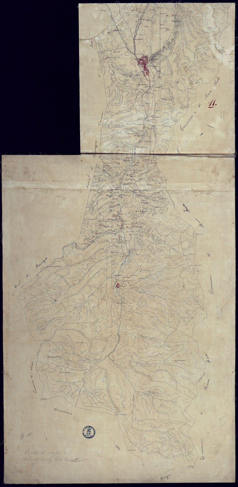 (N:6521) DODICI MINUTE DI CAMPAGNA, ALLA SCALA DI 1/20.000 DI PARTE DEL TERRITORIO COMPRESO FRA IL TORRENTE MELLEA E IL FIUME TANARO NELLA PROVINCIA DI CUNEO -  FOGLIO 11 ROCCA FORTE MONDOVI'. (CA001925) Carte e stampe antiche: riproduzione a colori su carta (formato A1)