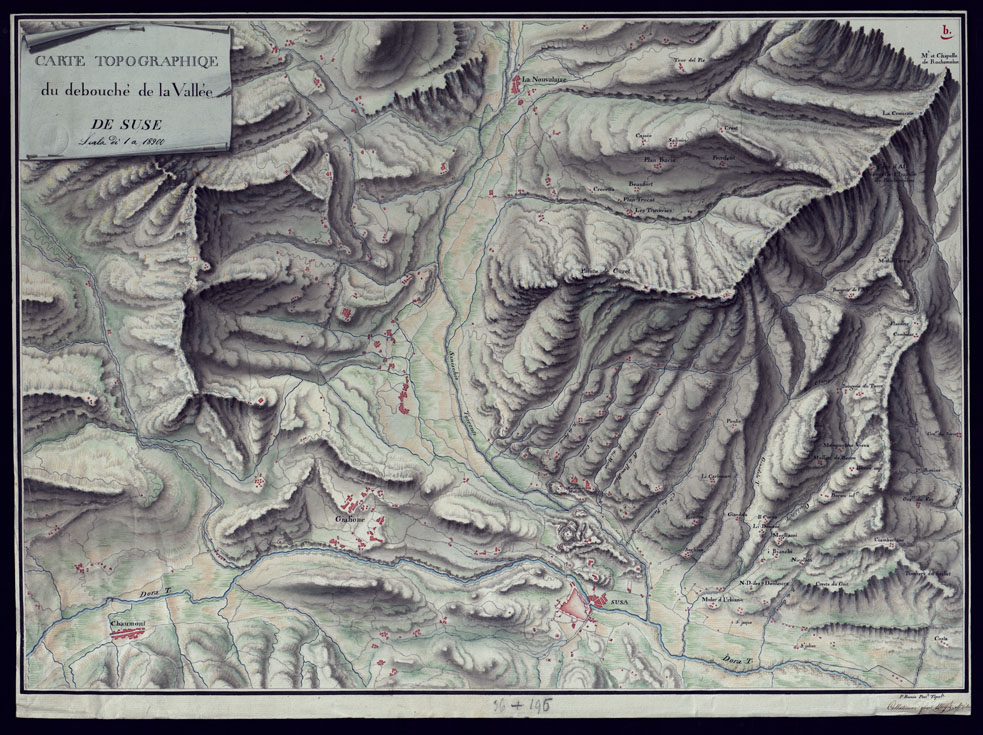 (N:5605) CARTE TOPOGRAPHIQUE DU DEBOUCHE' DE LA VALLEE DE SUSE SCALA DI 1 A 18.900. (CA002064) Carte e stampe antiche: riproduzione a colori su carta (formato A1)