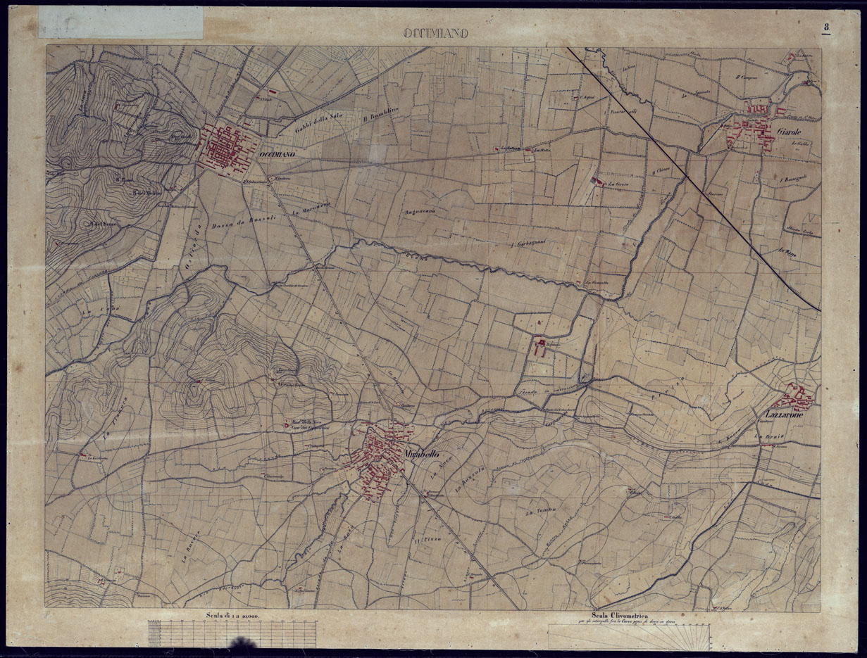 (N:8627) TERRITORIO COMPRESO TRA ALESSANDRIA, CASALE, VOLPEDO E TRA PAVIA, CASTEGGIO E PIACENZA OCCIMIANO - FOGLIO 8. (CA002146) Carte e stampe antiche: riproduzione a colori su carta (formato A1)