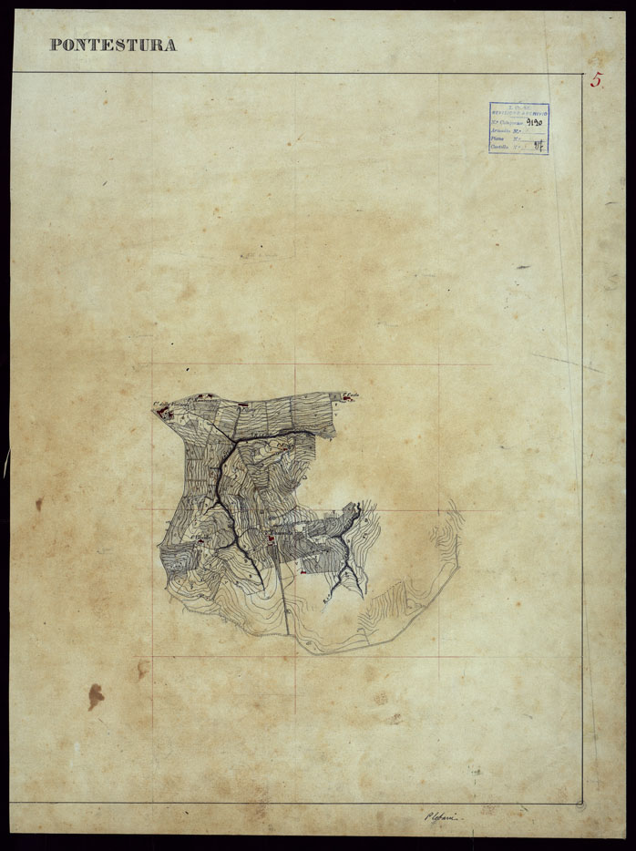 (N:23601) GRUPPO DI 132 FRAZIONI DI MINUTE DI CAMPAGNA ALLA SCALA 1:10.000 DEI RILEVAMENTI ESEGUITI NEL 1853-1867 - PONTESTURA - RILIEVI OPERATORE N. 5. (CA002209) Carte e stampe antiche: riproduzione a colori su carta (formato A1)