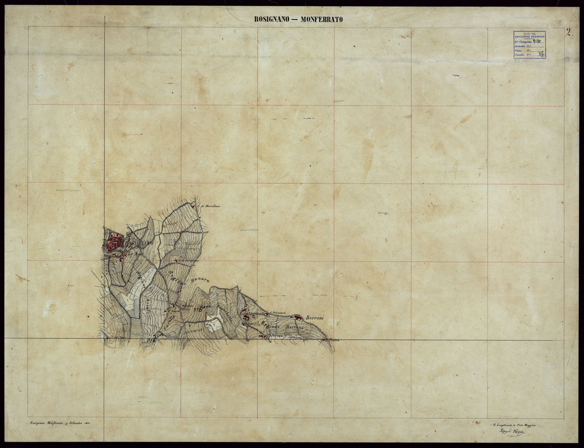 (N:23615) GRUPPO DI 132 FRAZIONI DI MINUTE DI CAMPAGNA ALLA SCALA 1:10.000 DEI RILEVAMENTI ESEGUITI NEL 1853-1867 - ROSIGNANO - RILIEVI OPERATORE N. 2. (CA002223) Carte e stampe antiche: riproduzione a colori su carta (formato A1)