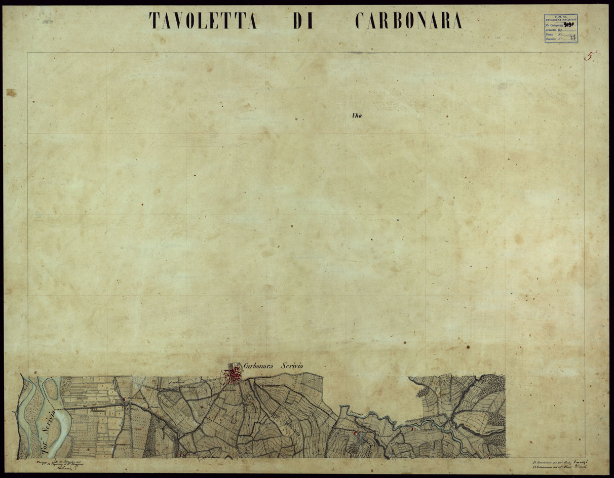 (N:23653) GRUPPO DI 132 FRAZIONI DI MINUTE DI CAMPAGNA ALLA SCALA 1:10.000 DEI RILEVAMENTI ESEGUITI NEL 1853-1867 - CARBONARA - RILIEVI OPERATORE N. 5 (CA002261) Carte e stampe antiche: riproduzione a colori su carta (formato A1)