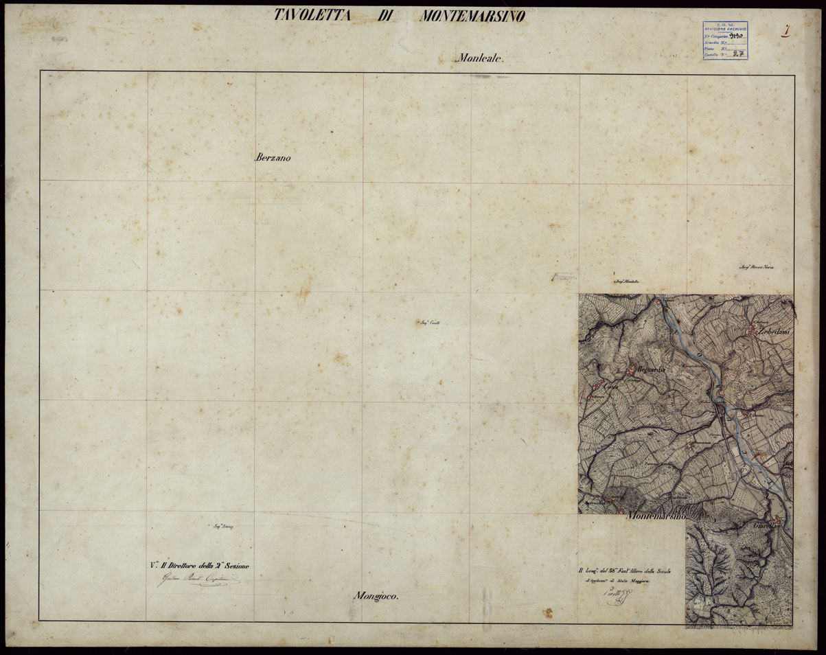 (N:23662) GRUPPO DI 132 FRAZIONI DI MINUTE DI CAMPAGNA ALLA SCALA 1:10.000 DEI RILEVAMENTI ESEGUITI NEL 1853-1867 - MONTEMARSINO - RILIEVI OPERATORE N. 7 (CA002270) Carte e stampe antiche: riproduzione a colori su carta (formato A1)