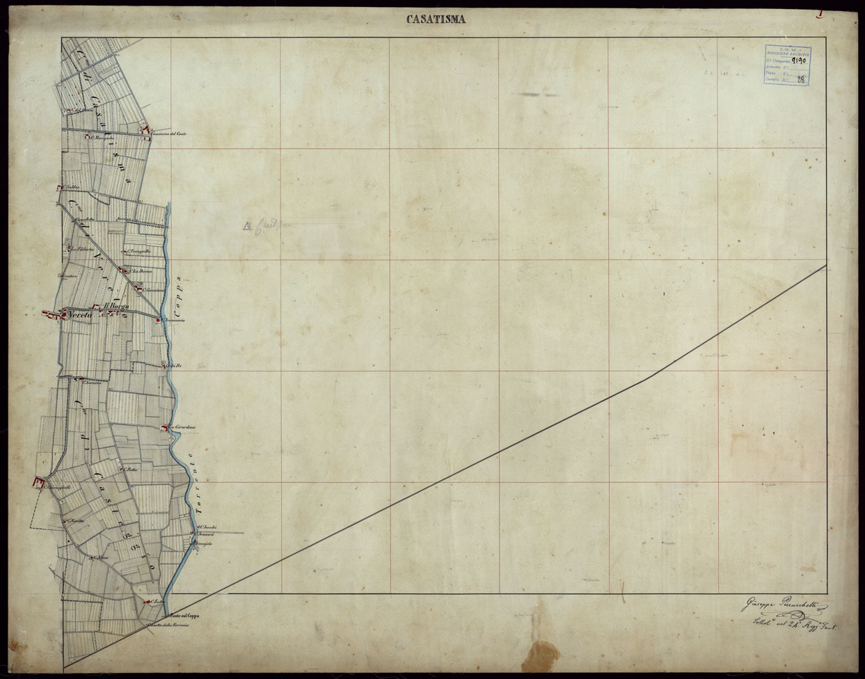 (N:23686) GRUPPO DI 132 FRAZIONI DI MINUTE DI CAMPAGNA ALLA SCALA 1:10.000 DEI RILEVAMENTI ESEGUITI NEL 1853-1867 - CASTANA - MONTU' BECCARIA - RILIEVI OPERATORE N. 1 (CA002294) Carte e stampe antiche: riproduzione a colori su carta (formato A1)