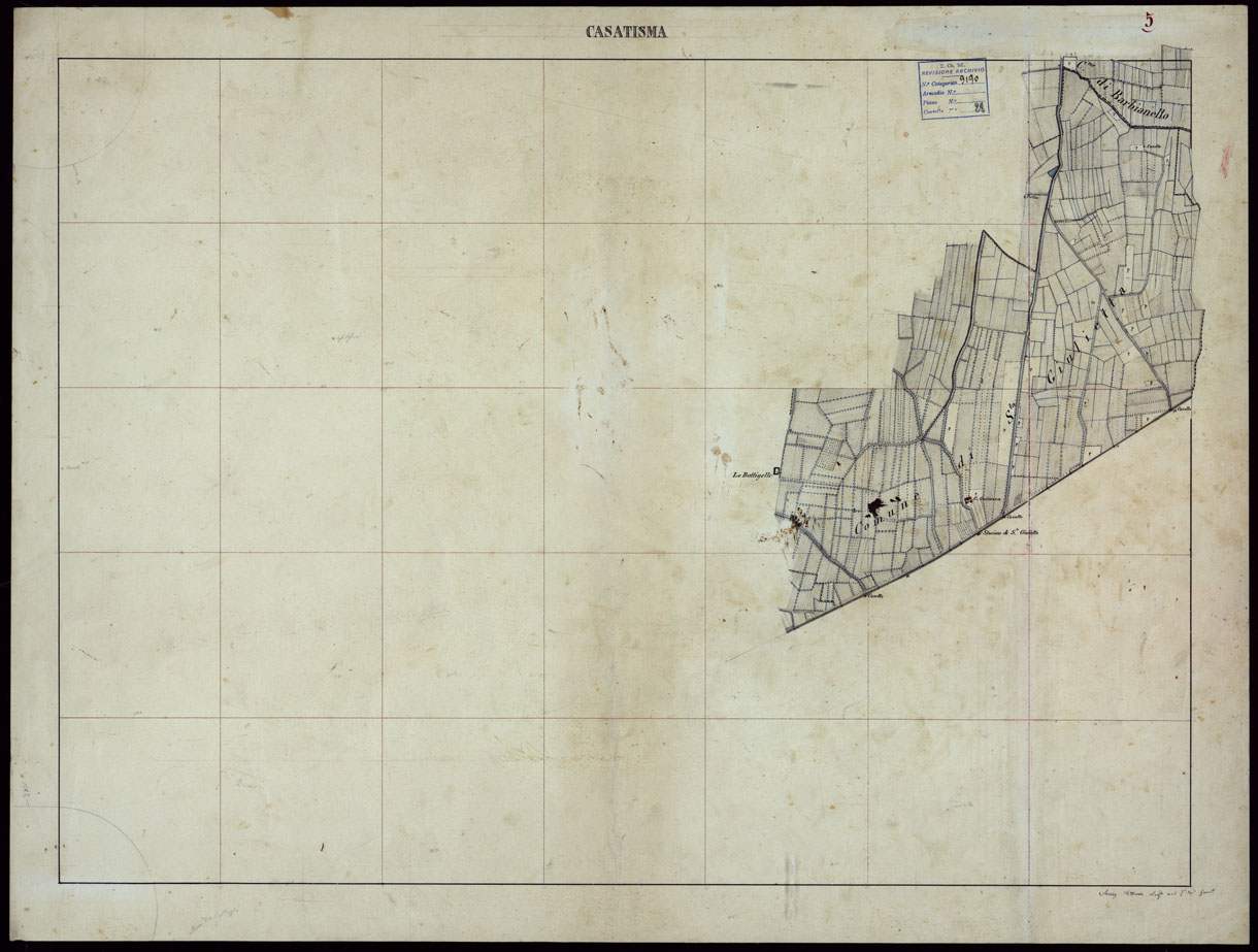 (N:23691) GRUPPO DI 132 FRAZIONI DI MINUTE DI CAMPAGNA ALLA SCALA 1:10.000 DEI RILEVAMENTI ESEGUITI NEL 1853-1867 - CASTANA - MONTU' BECCARIA - RILIEVI OPERATORE N. 5 (CA002299) Carte e stampe antiche: riproduzione a colori su carta (formato A1)