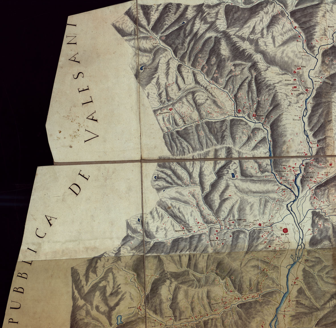 (N:4070) CARTA TOPOGRAFICA DELLA VALLE DEL TOCE E DI QUELLA DI SESIA DALLA LORO ORIGINE SINO AL LAGO MAGGIORE LA PRIMA E' SINO AL PIANO LA SECONDA ALLA SCALA APP. DI 1 A 40.000. (CA002491, CA002492, CA002493, CA002494, CA002495, CA002496, CA002497, CA002498, CA002499, CA002500, CA002501) Carte e stampe antiche: riproduzione a colori su carta (formato A1)