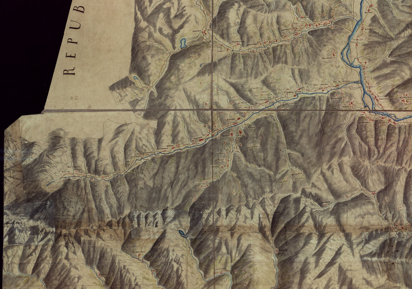 (N:4070) CARTA TOPOGRAFICA DELLA VALLE DEL TOCE E DI QUELLA DI SESIA DALLA LORO ORIGINE SINO AL LAGO MAGGIORE LA PRIMA E' SINO AL PIANO LA SECONDA ALLA SCALA APP. DI 1 A 40.000. (CA002491, CA002492, CA002493, CA002494, CA002495, CA002496, CA002497, CA002498, CA002499, CA002500, CA002501) Carte e stampe antiche: riproduzione a colori su carta (formato A1)