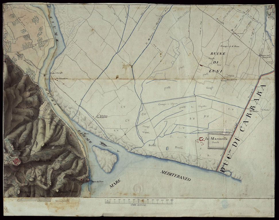 (N:16465) RIVIERA DI LEVANTE ALLA QUARTA DELLA SCALA DI SAVOIA OSSIA DI 1 A 9.450 ESEGUITA NEGLI ANNI 1816. 1822. 23. 24. 25. 1826 e 1827 - FOGLIO 5. (CA002509) Carte e stampe antiche: riproduzione a colori su carta (formato A1)