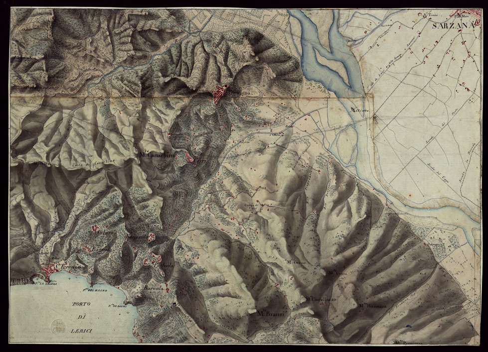 (N:16470) RIVIERA DI LEVANTE ALLA QUARTA DELLA SCALA DI SAVOIA OSSIA DI 1 A 9.450 ESEGUITA NEGLI ANNI 1816. 1822. 23. 24. 25. 1826 e 1827 - FOGLIO 10. (CA002514) Carte e stampe antiche: riproduzione a colori su carta (formato A1)