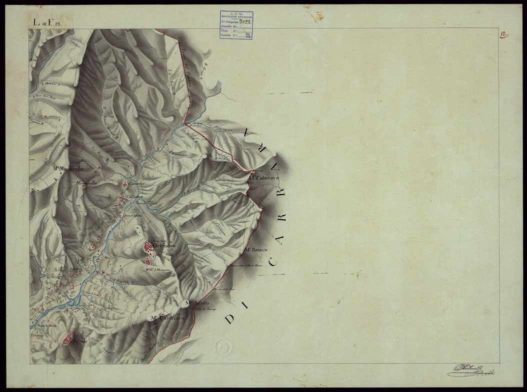 (N:16581) FOGLI IN NETTO D'UNA PARTE DEGLI ANTICHI RILIEVI DELLA SPEZIA SCALA DI 1: 9450 - FOGLIO 12. (CA002619) Carte e stampe antiche: riproduzione a colori su carta (formato A1)