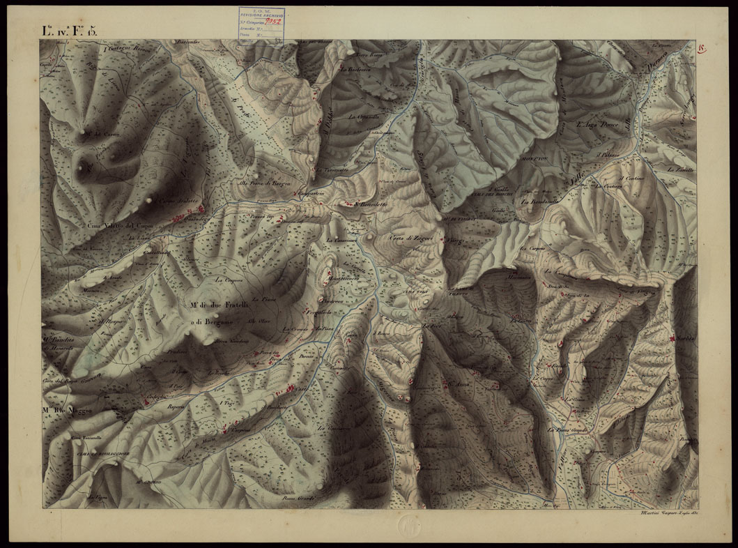 (N:16578) FOGLI IN NETTO D'UNA PARTE DEGLI ANTICHI RILIEVI DELLA SPEZIA SCALA DI 1: 9450 - FOGLIO 15. (CA002622) Carte e stampe antiche: riproduzione a colori su carta (formato A1)